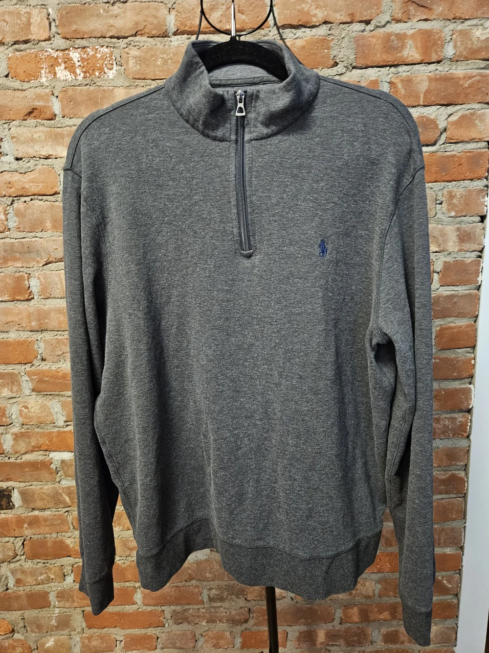 Polo by Ralph Lauren Men’s Charcoal Quarter-Zip Sweater